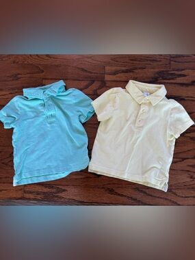 Two Toddler Polo Shirts - Pastel Green and  Yellow